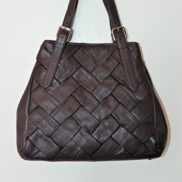 Cole Haan Leather Weave Satchel - Picture 3 of 12